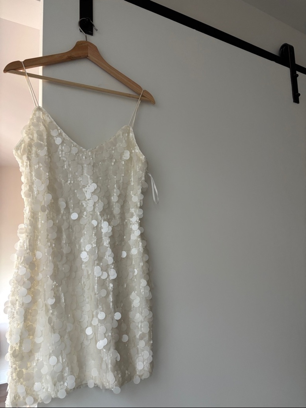 Meshki Cream Sequin Mini Dress